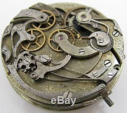 Quality Agassiz chronograph Pocket Watch Movement for parts. HC 43.1 mm