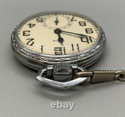 RARE ELGIN 1943 Pocket Watch RUNNING, Grade 594 Model 7 9j 16s with Display Case