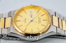 RARE For Parts Vintage OMEGA Seamaster Cal. 1345 Quartz Gold Dial Men's Watch