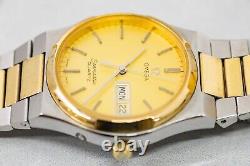 RARE For Parts Vintage OMEGA Seamaster Cal. 1345 Quartz Gold Dial Men's Watch