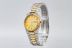 RARE For Parts Vintage OMEGA Seamaster Cal. 1345 Quartz Gold Dial Men's Watch