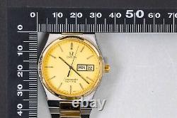 RARE For Parts Vintage OMEGA Seamaster Cal. 1345 Quartz Gold Dial Men's Watch