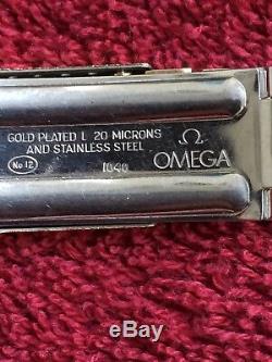 RARE OMEGA REF1040 GOLD PLATED 22 LINKS BRACELET 518 END PIECES 19 mm WIDE