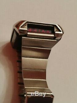 RARE Vintage SYNCHRONAR Solar 1970s LED Digital Watch Untested for parts or fix