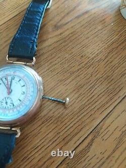 RARE WATCH Chronographe Vintage swiss hand winding trench 40MM 1930 FOR PARTS