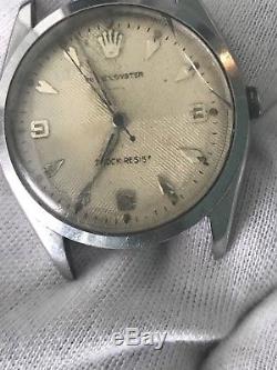 ROLEX OYSTER 6480 Waffle Dial 1958 34mm Men Watch! Parts Or Repair Not Working