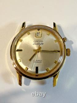 Rare 1960's Giroxa 17j Everlight Watch Early Lighted Dial Project Or Parts Runs