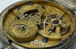 Rare 19th Century Large Chinese Duplex crab leg watch with broken staff 59mm