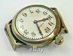 Rare Hampden Offset Crown Trench Watch, For Parts Or Repair
