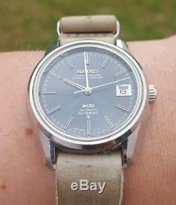 Rare King Seiko Chronometer 5625-7040T Stainless Steel 36mm blue grey dial 1971