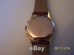 Rare Original Swiss Jumbo 18k Gold Chronographe Suisse Watch for Wear Or parts
