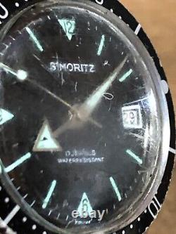 Rare St Moritz Men's Quartz Stainless Divers Watch For Parts/Repair France