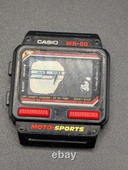 Rare Vintage CASIO WR-50 Moto-Sport Watch 511 SW 100 1980s For Parts Repair