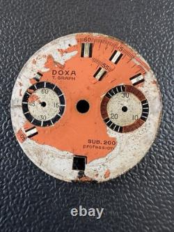 Rare Vintage DOXA SUB 200 T-Graph Professional Orange Dial Parts/Repair