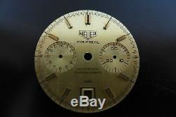 Rare Vintage Heuer Montreal Automatic Chronograph Dial Ref 110.505ch Cal 12 Gold