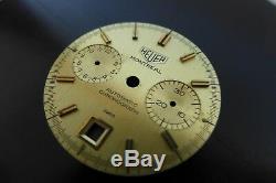 Rare Vintage Heuer Montreal Automatic Chronograph Dial Ref 110.505ch Cal 12 Gold