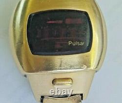 Rare Vintage LED Pulsar Watch 14k gold filled. Not working, free shipping