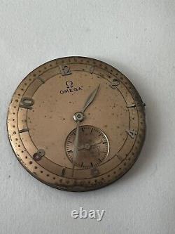 Rare Vintage Omega Manual Gild Face Men Wrist Watch Not Working
