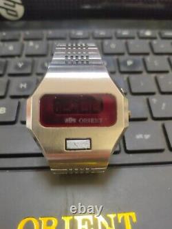 Rare Vintage Orient Quartz Digital LED Men's Watch For Repair or Parts