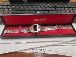 Rare Vintage Orient Quartz Digital LED Men's Watch For Repair or Parts