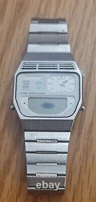 Rare Vintage Seiko h239-500B White Dial Ana-Digi Alarm Chrono Watch Japan 1981