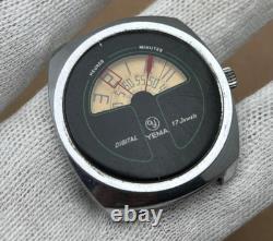 Rare Vintage Yema Digital Jump Hour 36801 Manual 17 Jewels Men's Watch for Parts
