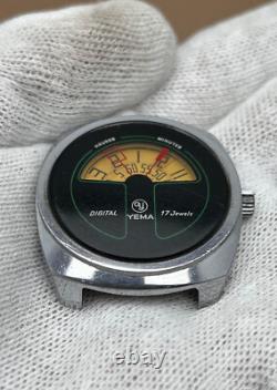 Rare Vintage Yema Digital Jump Hour 36801 Manual 17 Jewels Men's Watch for Parts