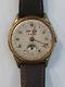 Rare Vintage leonidas Triple Date Moon Phase Watch For Parts AS IS