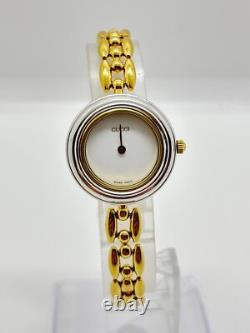 Read GUCCI Change Bezel 1100-L Watch Gold Dial Womens For Parts
