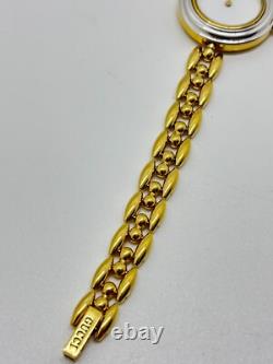 Read GUCCI Change Bezel 1100-L Watch Gold Dial Womens For Parts
