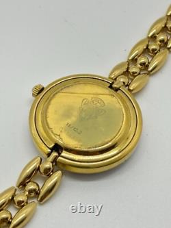 Read GUCCI Change Bezel 1100-L Watch Gold Dial Womens For Parts