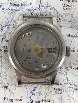 Record WW2 WWW British Dirty Dozen military watch for service or parts ONLY
