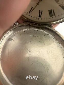 Remontier Vintage Antique Watch Silver With Gold 14 K For Parts