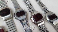 Ricoh Led Quartz Watches Mixed Lot Of 7 Watches Non Working For Parts