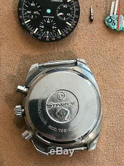 Roamer Stingray Valjoux 72 726 watch case, crown, stem, dial and hands
