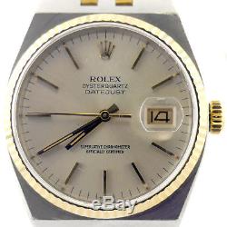 Rolex 17013b Oysterquartz Datejust 2-tone Gold+s. S. Mens Watch For Parts/repairs