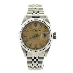 Rolex 69190 Ladies Vintage Oyster Perpetual Date Water Damaged Dial Ss Watch