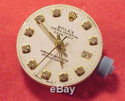 Rolex Datejust 2135 Wristwatch Movement 29 jewel Diamond Dial beautiful starts