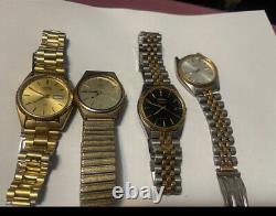 SEIKO / CiTiZEN LOT OF 7 MENS WATCHES PRE-OWNED RUNNING PARTS REPAIR