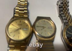 SEIKO / CiTiZEN LOT OF 7 MENS WATCHES PRE-OWNED RUNNING PARTS REPAIR