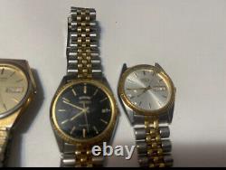 SEIKO / CiTiZEN LOT OF 7 MENS WATCHES PRE-OWNED RUNNING PARTS REPAIR