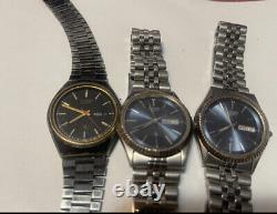 SEIKO / CiTiZEN LOT OF 7 MENS WATCHES PRE-OWNED RUNNING PARTS REPAIR