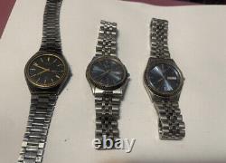 SEIKO / CiTiZEN LOT OF 7 MENS WATCHES PRE-OWNED RUNNING PARTS REPAIR