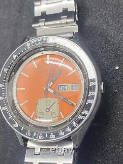 SEIKO ORANGE 6139-6040 CHRONOGRAPH AUTOMATIC 40MM For Parts or Repair (As Is)