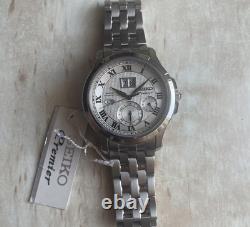 SEIKO Premier Kinetic Perpetual 7D48-0AA0 men's Wrist Watch for repair or parts