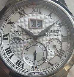 SEIKO Premier Kinetic Perpetual 7D48-0AA0 men's Wrist Watch for repair or parts