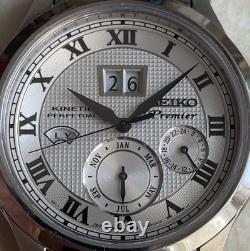 SEIKO Premier Kinetic Perpetual 7D48-0AA0 men's Wrist Watch for repair or parts