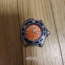 SEIKO Quartz 2525 0010 Diver Watch Boys 150m Orange Dial For Parts Junk No band
