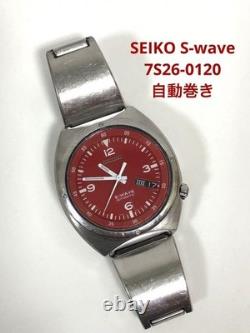 SEIKO S-Wave 7S26 0120 Automatic Watch Skeleton For Parts or Repair 38mm Junk