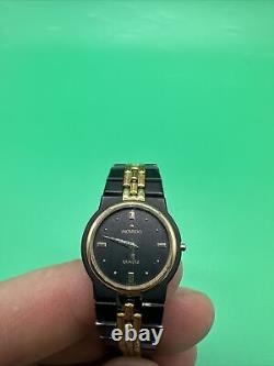 STUNNING LADIES Black-Gold MOVADO 87-24-823 V 30 WATCH 7.5 In Case/FOR PARTS